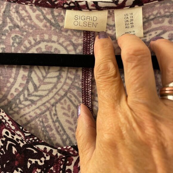 Sigrid Olsen Paisley Women’s Top Size 1X - Picture 5 of 5